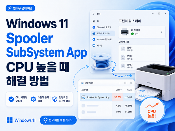 Windows 11 Spooler SubSystem App CPU 높음: 인쇄 작업부터 확인
