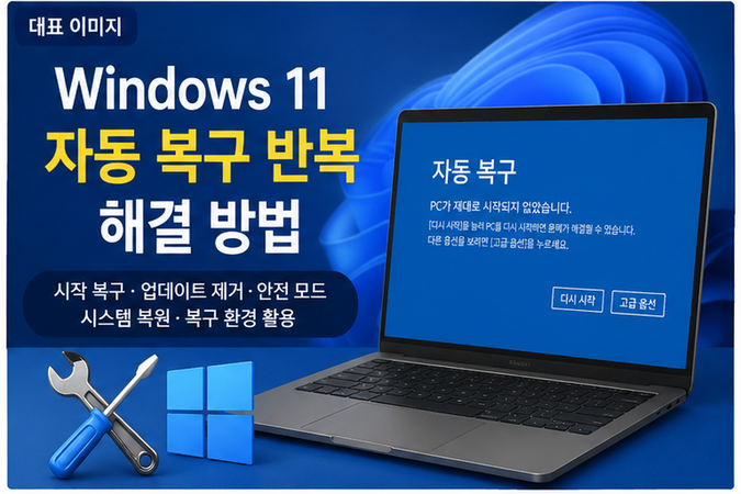 Windows 11 자동 복구 반복: 복구 화면 진입과 부팅 실패 분류