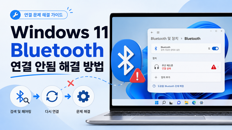 Windows 11 Bluetooth 연결 안됨: 검색·페어링·재연결 단계별 해결