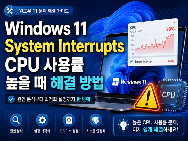 Windows 11 System Interrupts CPU 높음: 장치와 드라이버 점검