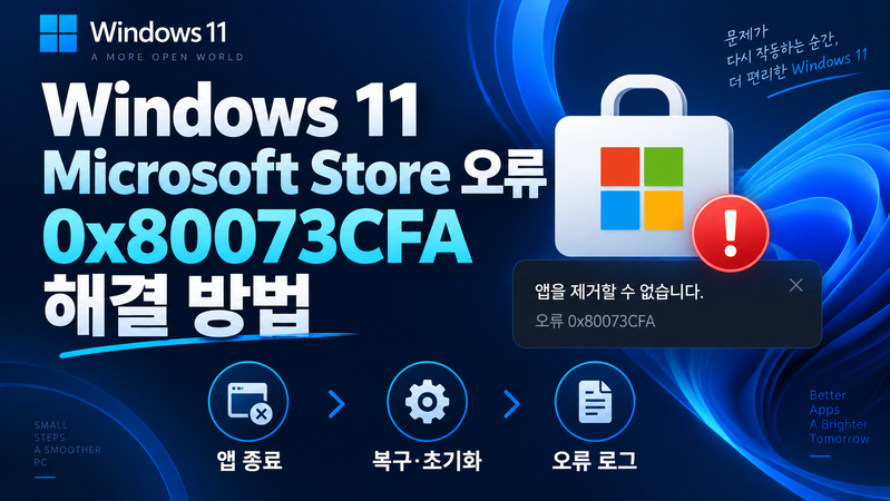 Windows 11 Microsoft Store 오류 0x80073CFA 해결