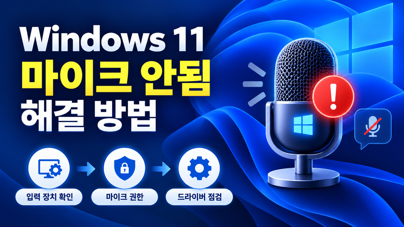 Windows 11 마이크 안됨 해결 방법