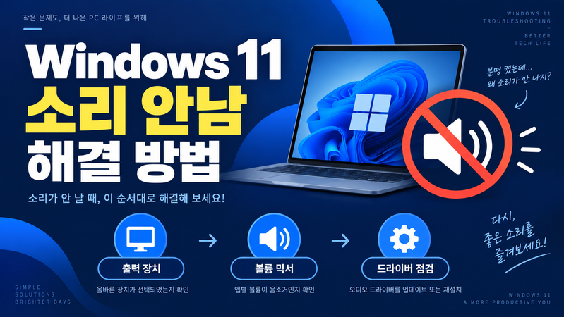 Windows 11 소리 안남 해결 방법
