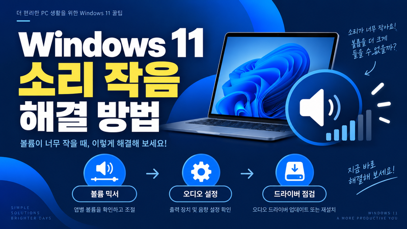 Windows 11 소리 작음 해결 방법