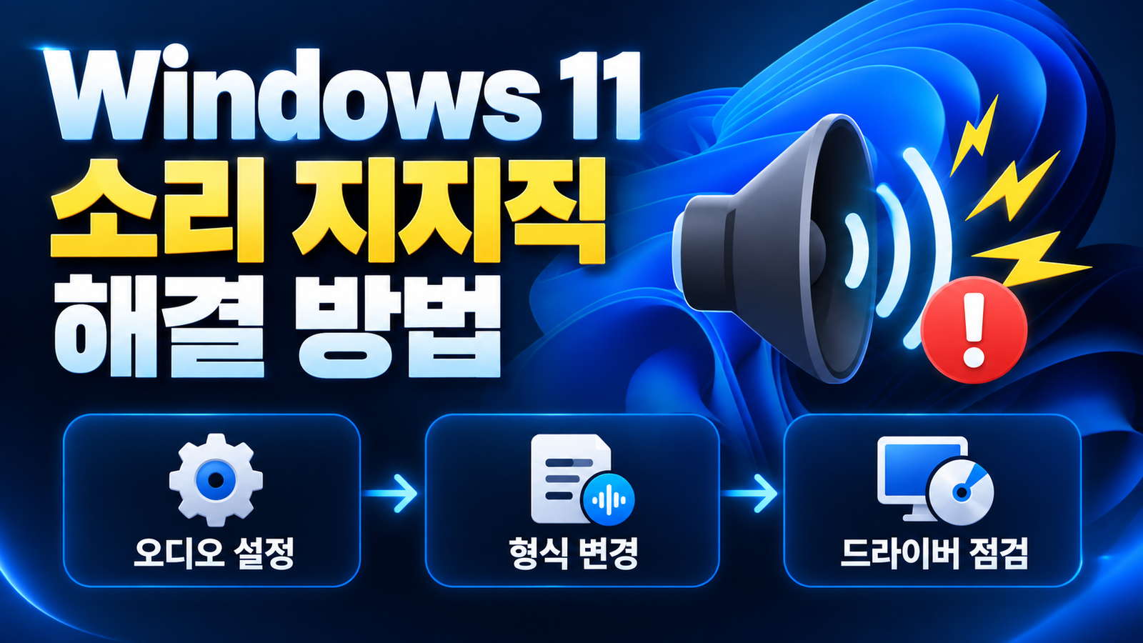 Windows 11 소리 지지직 해결 방법