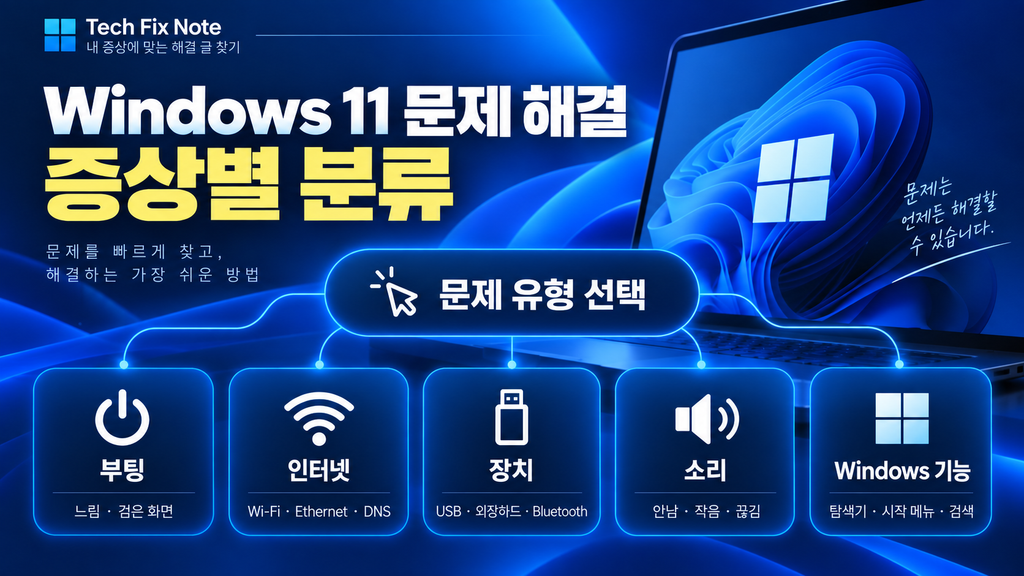 Windows 11 문제 해결 증상별 분류