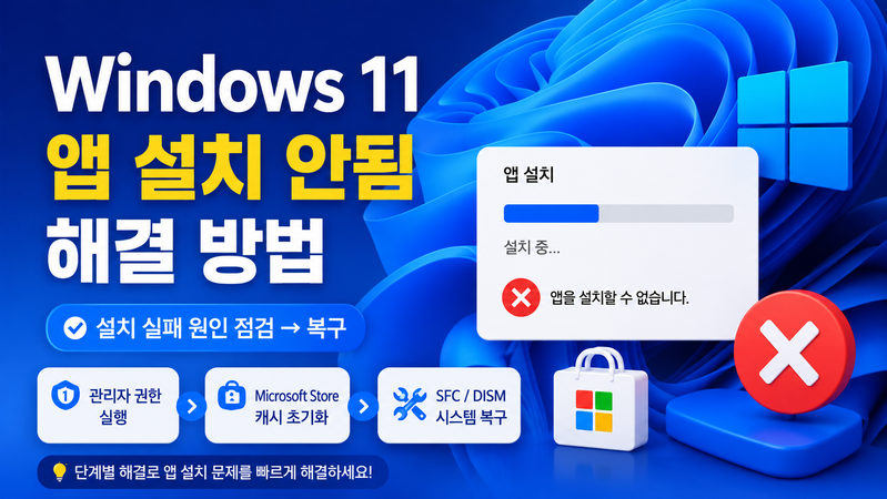 Windows 11 앱 설치 안 됨: EXE·MSI·Store 설치 유형별 해결