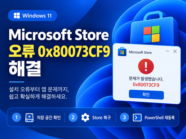 Windows 11 Store 오류 0x80073CF9: 설치 실패 원인별 확인 순서