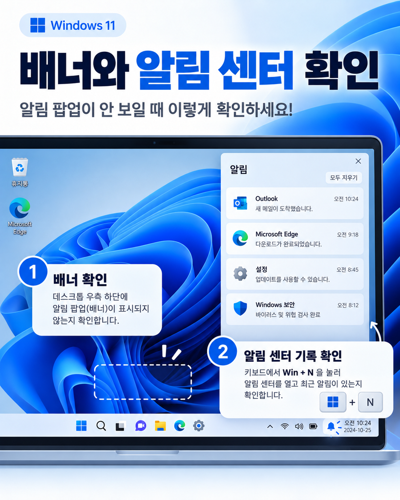 Windows 11 WpnService WpnUserService 알림 서비스 확인
